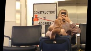 Pounding Blond spying feet in airport sexy Anal - 1