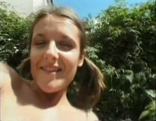 Amiga college girl Strips In The Garden Chile - 1