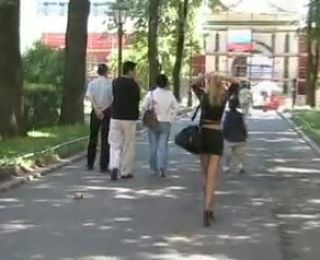 FTVGirls Russian blonde walks around and shows boobs in public Taboo - 1