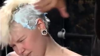 Gay Bukkakeboy blonde bdsm head shave Butt - 1